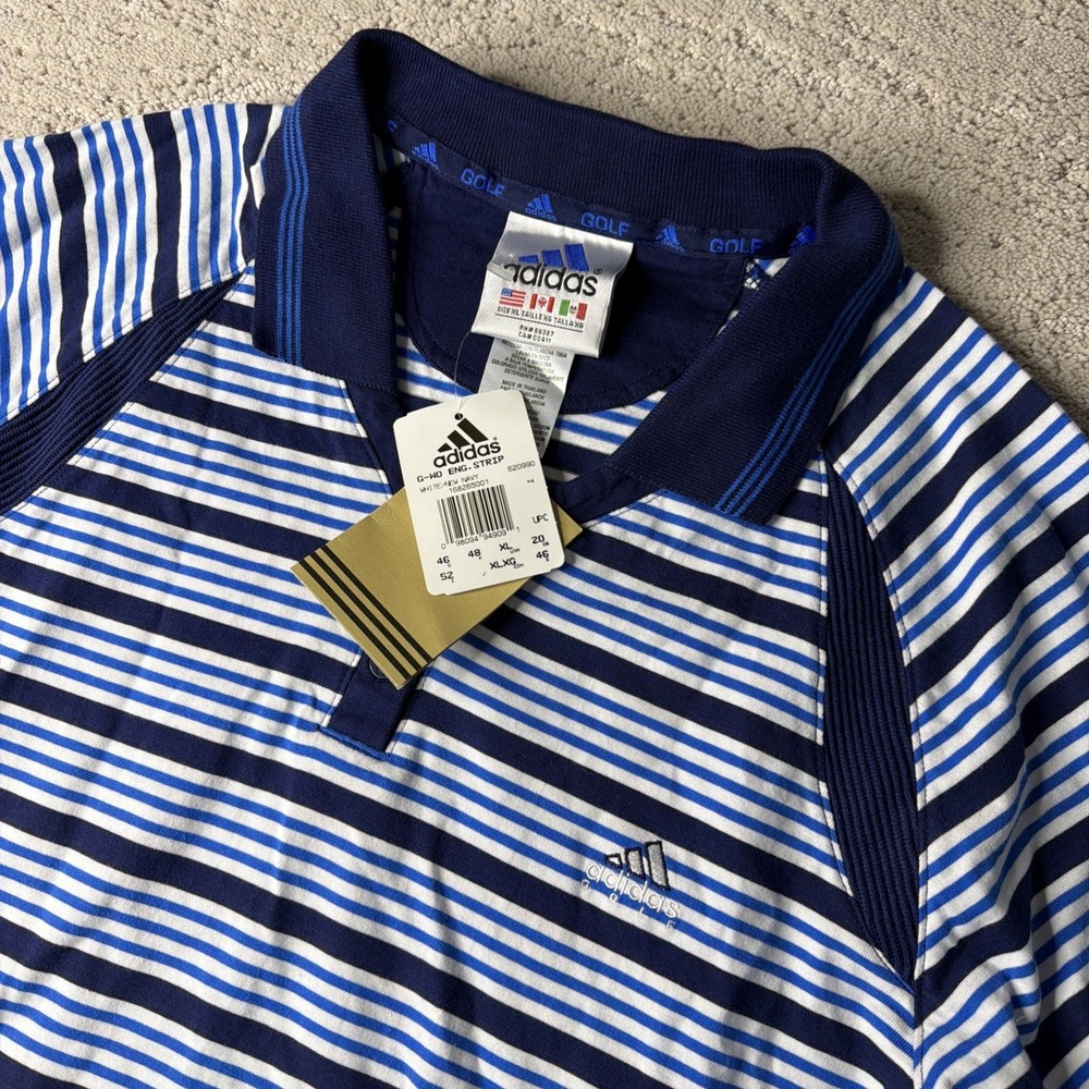 Women's Vintage NEW Adidas Golf Striped‎ Polo Shirt Deadstock Y2K